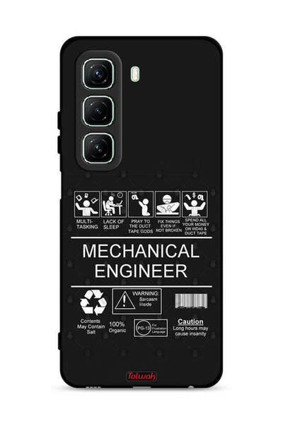 Tolwak غطاء حماية لهاتف Infinix Hot 50 5G، ملصق مهندس ميكانيكي