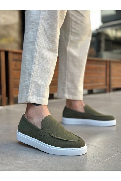BOA Ba0241 Laceless High Sole Khaki Suede Men's Shoes
