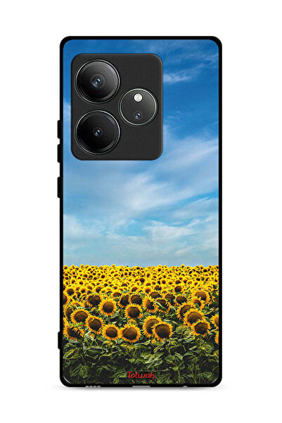 Tolwak غطاء حماية لهاتف Realme GT 6 5G بطبعة عباد الشمس تحت السماء