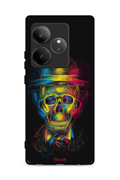 Tolwak غطاء حماية لهاتف Realme GT Neo6 5G بتصميم جمجمة وقبعة ملونة وفن خيالي