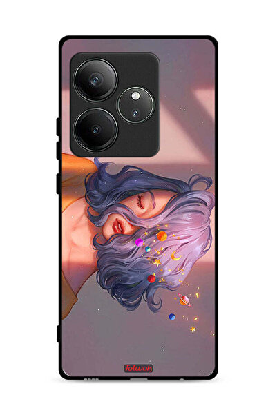 Tolwak Realme GT 6T 5G Protective Case Cover Girl And Space Art