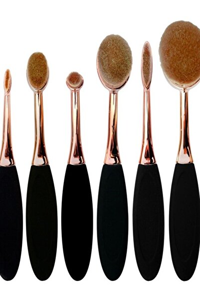 SYGGY GOLD Makeup Brush Set – 6 Pieces Oval