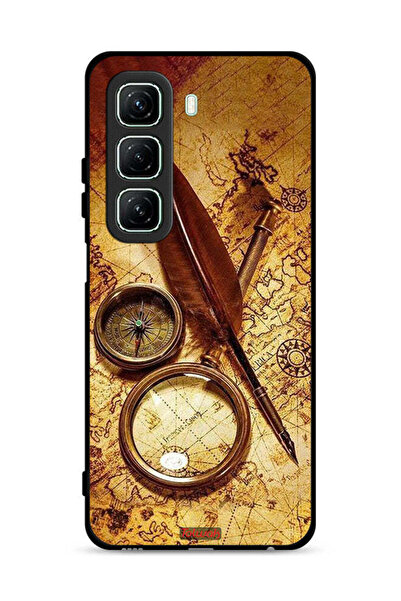 Tolwak غطاء حماية لهاتف Infinix Hot 50 5G بتصميم بوصلة عتيقة