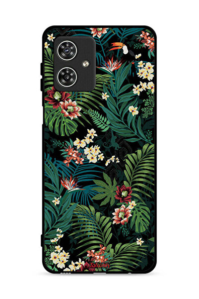 Tolwak غطاء حماية لهاتف موتورولا موتو جي 54 5G بنقشة أوراق استوائية