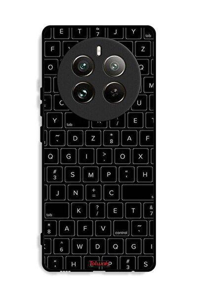 Tolwak غطاء حماية لهاتف Realme 12 Pro Plus 5G بنمط مفاتيح لوحة مفاتيح عشوائية