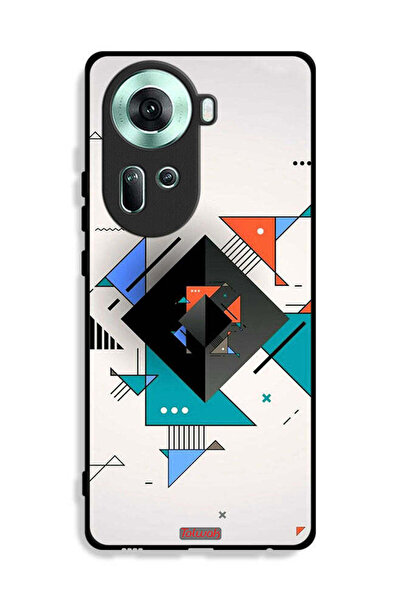 Tolwak غطاء حماية لهاتف Oppo Reno11 5G بأشكال مربعة ومثلثة ونمط تجريدي