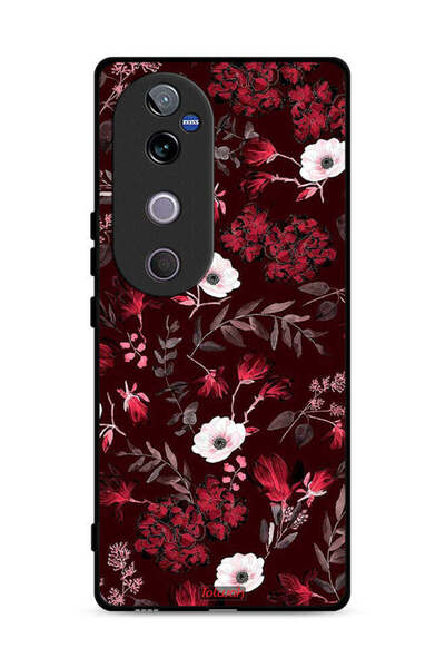 Tolwak Vivo V40 5G Protective Case Cover Small Flowers And Tropical Leaves