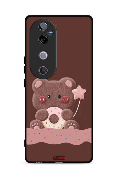 Tolwak غطاء حماية لهاتف Vivo V40 5G بتصميم دب دونات