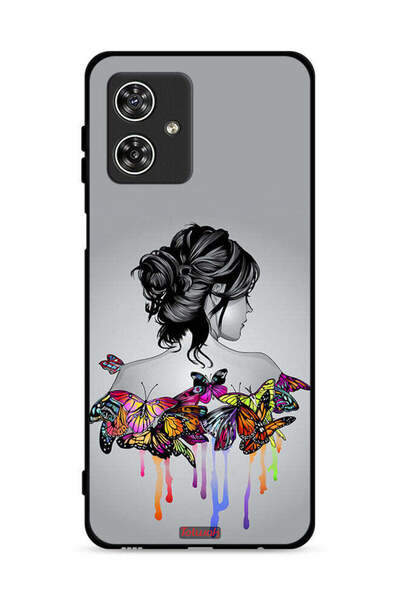 Tolwak غطاء حماية لهاتف موتورولا موتو جي 54 5G برسومات فراشات وفتاة فنية تجريدية