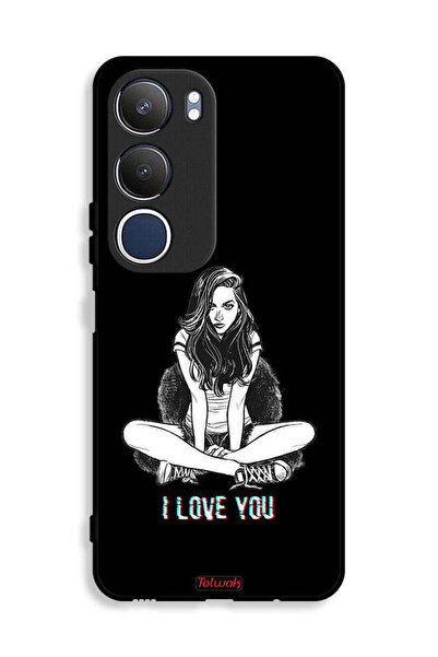 Tolwak غطاء حماية لهاتف Vivo Y19s 4G برسومات "أحبك"