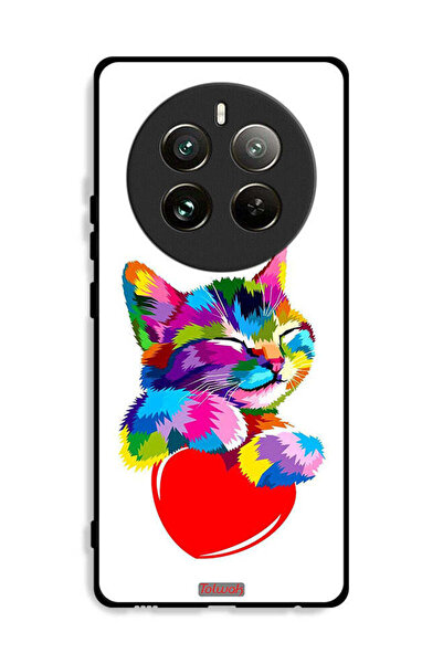 Tolwak غطاء حماية لهاتف Realme 12 Pro Plus 5G بتصميم قطة ملونة