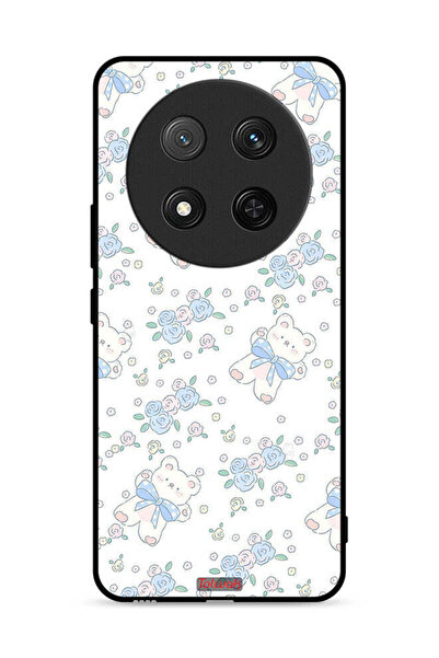 Tolwak غطاء حماية لهاتف Honor X9c 5G برسومات دب تيدي لطيف وزهور