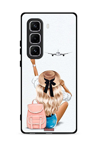 Tolwak غطاء حماية لهاتف Infinix Hot 50 Pro Plus 4G بتصميم فتاة تحب السفر