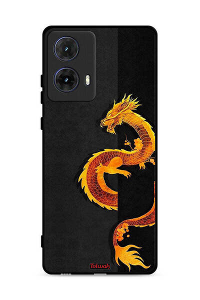 Tolwak غطاء حماية لهاتف موتورولا موتو جي 85 5G بنقشة فن التنين