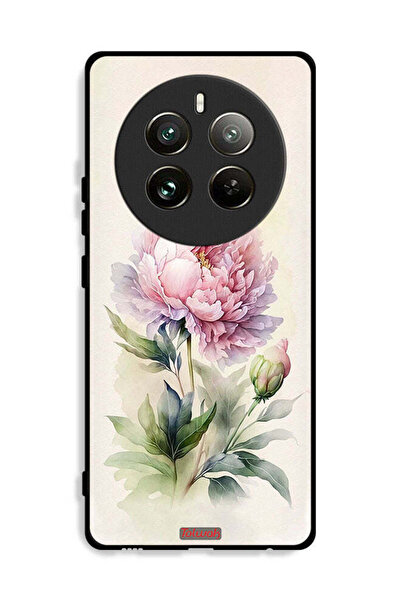 Tolwak غطاء حماية لهاتف Realme 12 Pro Plus 5G بتصميم فني بألوان مائية وردية