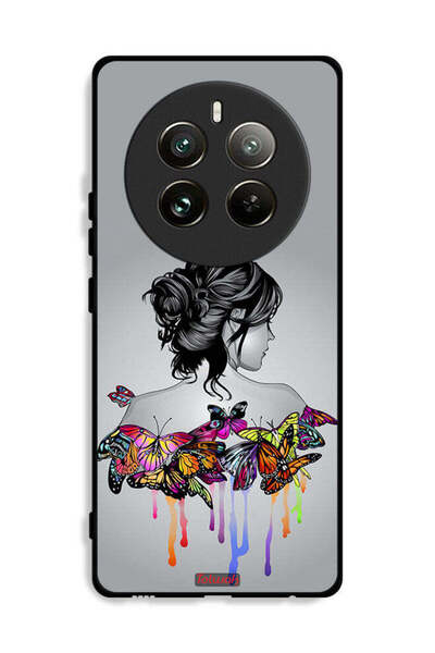Tolwak غطاء حماية لهاتف Realme 12 Pro Plus 5G برسومات فراشات وفتاة فنية تجريدية
