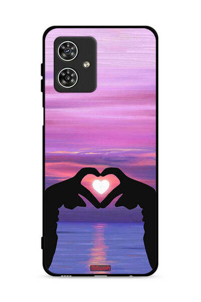 Tolwak غطاء حماية لهاتف موتورولا موتو جي 54 5G بتصميم قلب وقمر