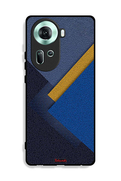 Tolwak غطاء حماية لهاتف Oppo Reno11 5G بنقشة مثلثات جلدية