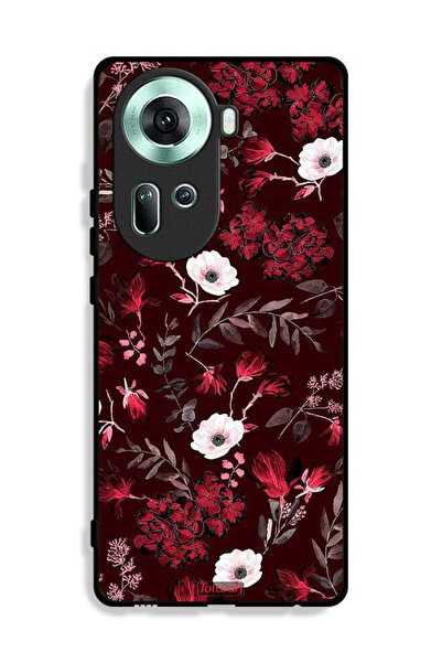 Tolwak غطاء حماية لهاتف Oppo Reno11 5G بنقشة زهور صغيرة وأوراق استوائية