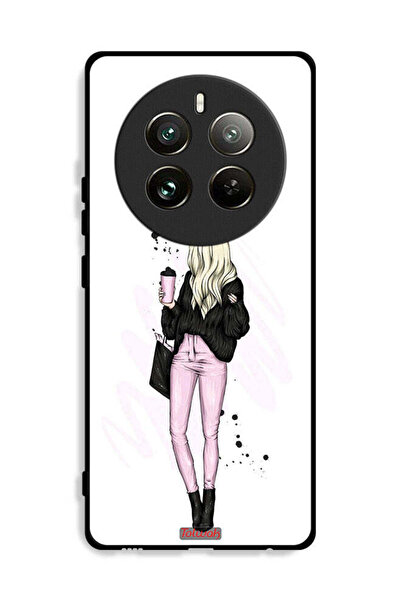 Tolwak غطاء حماية لهاتف Realme 12 Pro Plus 5G، صورة فتاة تحمل كوب قهوة