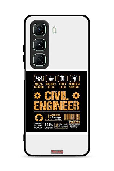 Tolwak غطاء حماية لهاتف Infinix Hot 50 5G، ملصق مهندس مدني