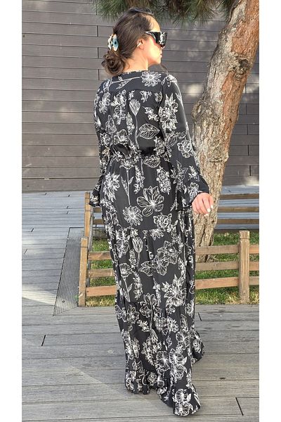 Park Moda Indian Silk Dress Leafy Floral Pattern