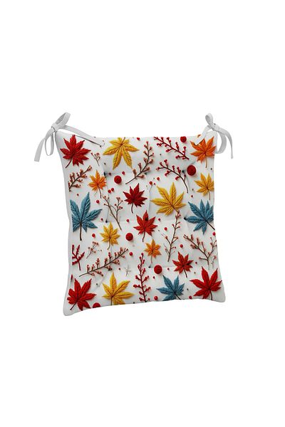 yok yok evim eve dair her şey 9 Puntal Embroidery Effect Patterned Fluffy Living Room Balcony Garden Kitchen Chair Cushion