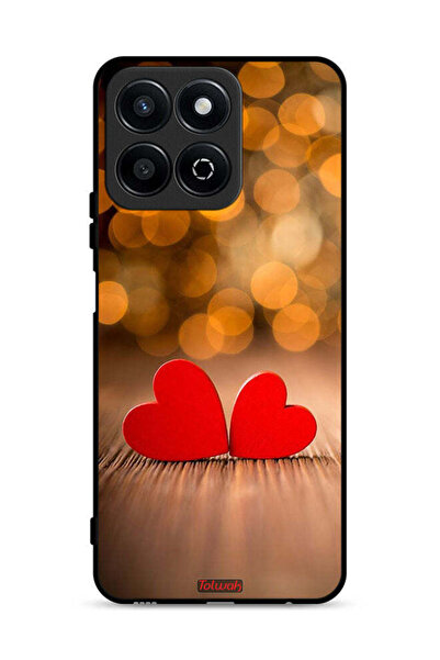 Tolwak غطاء حماية لهاتف Honor Play 60 Plus 5G بتصميم قلبين جميلين