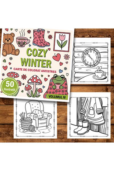 Legendary Gifts Mini coloring book, 50 illustrations Cozy Winter - Volume IV, 106 pages