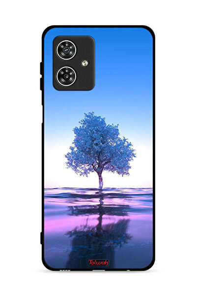 Tolwak غطاء حماية لهاتف موتورولا موتو جي 54 5 جي، شجرة نيون، انعكاس مائي، فن ...