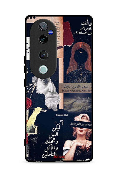 Tolwak غطاء حماية لهاتف فيفو V40 برو 5G بعبارات عربية ووجوه مقطوعة