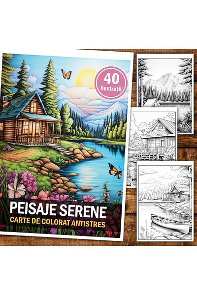 Legendary Gifts Anti-stress coloring book, 40 illustrations Serene Landscapes, 86 pages