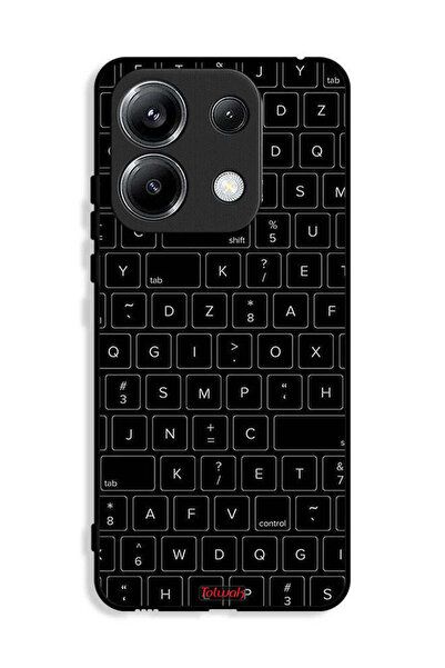 Tolwak غطاء حماية لهاتف Xiaomi Poco M6 Pro 4G بنمط مفاتيح لوحة المفاتيح العشو...