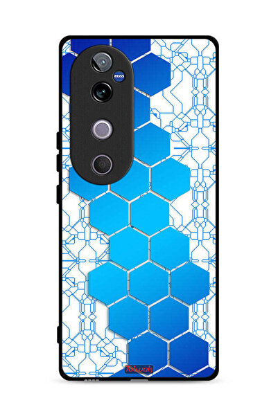 Tolwak غطاء حماية لهاتف Vivo V40 5G بنمط شبكة أيقونات سداسية الأضلاع