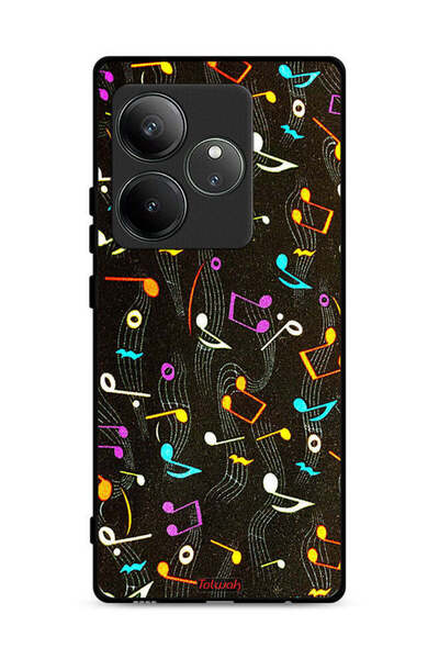 Tolwak غطاء حماية لهاتف Realme GT 6T 5G بنمط قماش موسيقي