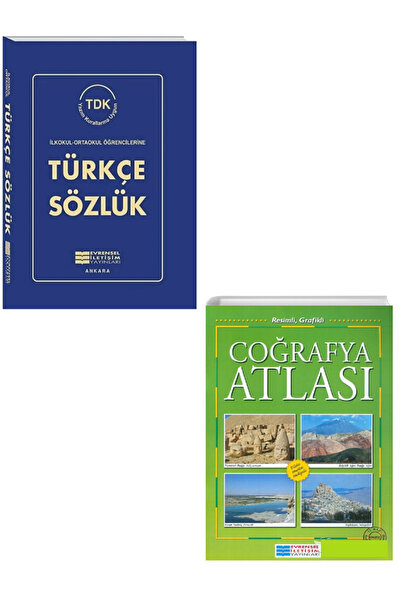 Evrensel İletişim Yayınları Türkçe Sözlük + Resimli Coğrafya Atlası - TDK Uyu...