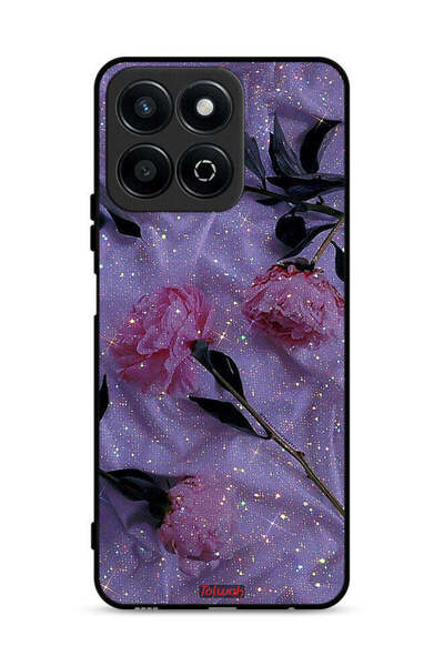 Tolwak غطاء حماية لهاتف Honor X7c 4G بنقشة ورود لامعة