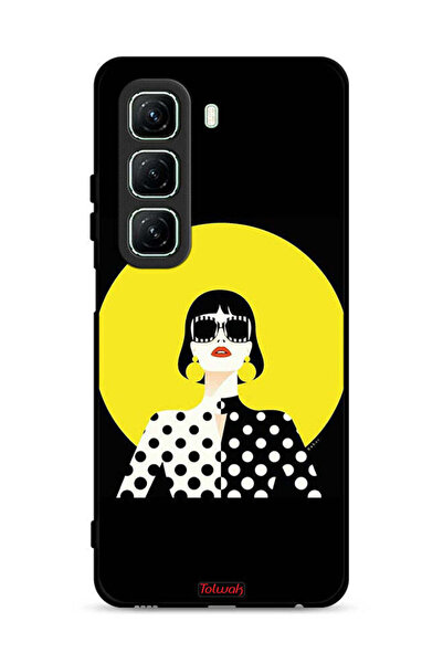 Tolwak غطاء حماية لهاتف Infinix Hot 50 5G بتصميم فتاة أنيقة