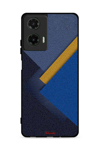 Tolwak غطاء حماية لهاتف موتورولا موتو جي 35 5 جي بنقشة مثلثات جلدية