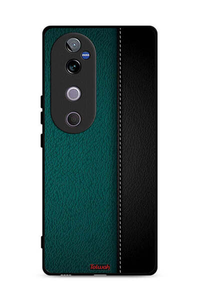 Tolwak غطاء حماية جلدي بنمط هندسي لهاتف Vivo V40 5G