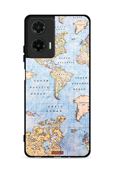 Tolwak غطاء حماية لهاتف موتورولا موتو جي 35 5G بتصميم خريطة العالم
