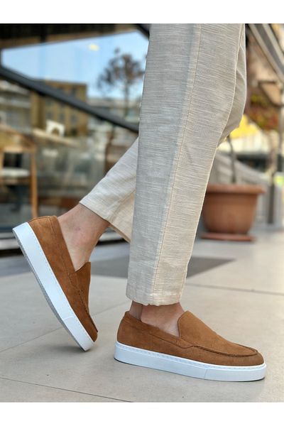 BOA Ba0241 Laceless High Sole Tan Suede Men's Shoes