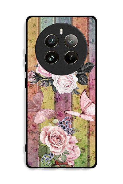 Tolwak غطاء حماية لهاتف Realme 12 Pro Plus 5G بنقشة فراشات الخوخ والورود