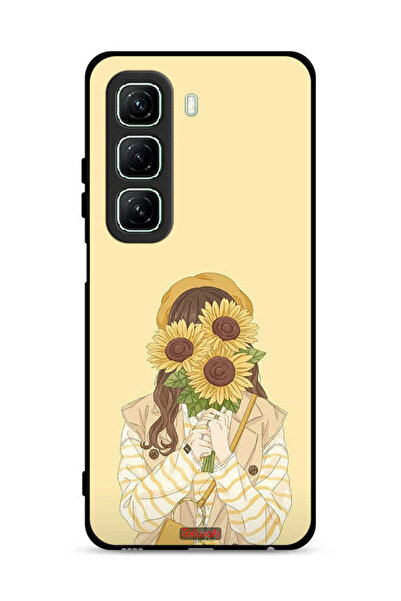 Tolwak غطاء حماية لهاتف Infinix Hot 50 5G بنقشة عباد الشمس مع إخفاء الوجه