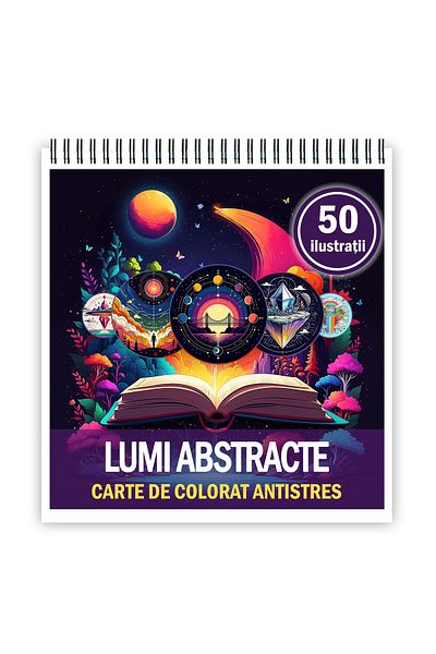 Legendary Gifts Mini coloring book for relaxation and anti-stress, 50 Abstract Worlds illustrations, 106 pages