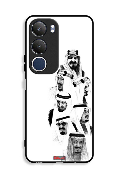 Tolwak غطاء حماية لهاتف فيفو Y19s 4G - فن ملوك السعودية - أبيض وأسود