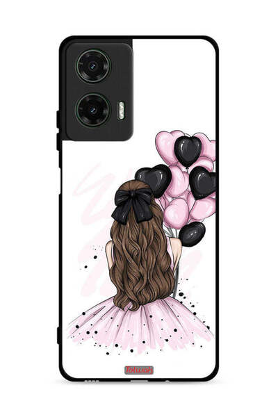 Tolwak غطاء حماية لهاتف موتورولا موتو جي 35 5G يحمل رسمة فتاة تحمل بالونات