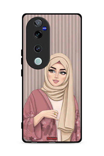 Tolwak غطاء حماية لهاتف فيفو V40 برو 5G برسومات فتاة محجبة
