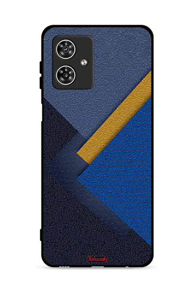 Tolwak غطاء حماية لهاتف موتورولا موتو جي 54 5 جي بنقشة مثلثات جلدية