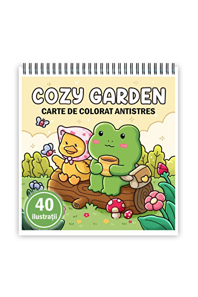Legendary Gifts Carte de colorat antistres, 40 de imagini Cozy Garden, 96 pagini